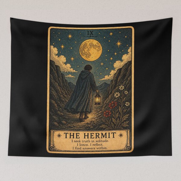 Item preview, The Hermit Tarot Card - Inner Wisdom, Solitude & Guidance Tarot Illustration designed and sold by ArcanaAbsolute.