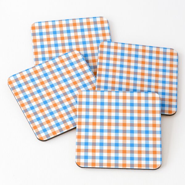 Item preview, Blue And Orange Gingham Check White  designed and sold by PatternTitan.