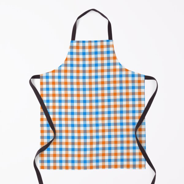 Item preview, Blue And Orange Gingham Check White designed and sold by PatternTitan.