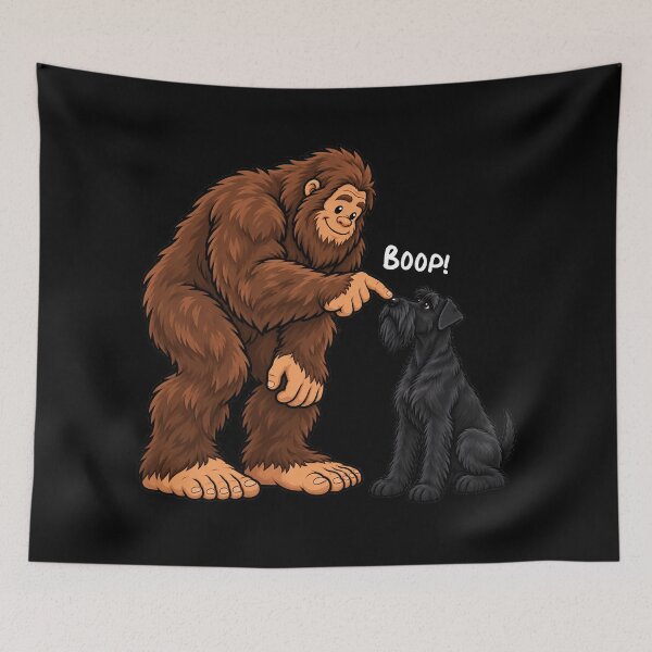 Item preview, Bigfoot and Giant Schnauzer Boop Fun Design Sasquatch designed and sold by rafaeltto.