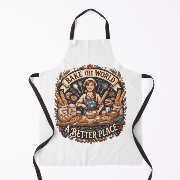 Item preview, Bake the World a Better Place – Baker Baking Vintage Design designed and sold by PixelStyle Studio.