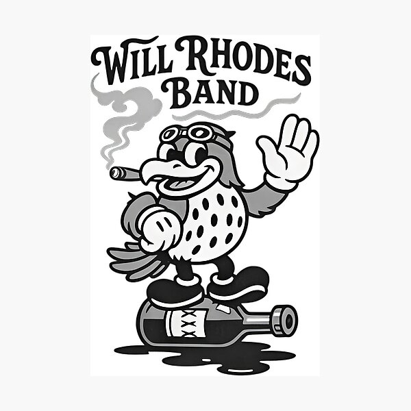 Item preview, Will Rhodes Band: Reggie The Hawk b&w #884 designed and sold by design-aas-sum.