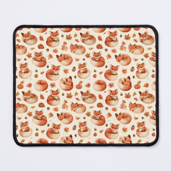 Item preview, Cute Watercolor Autumn Foxes Fall Pattern designed and sold by NicolasGlowArt.