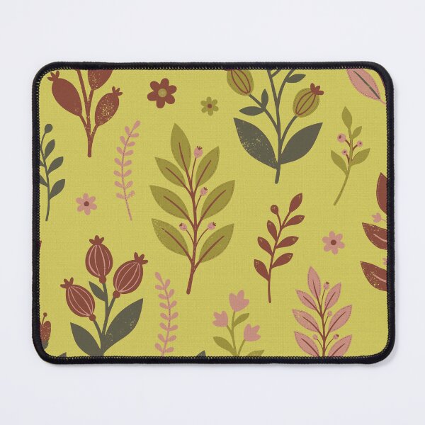 Item preview, Retro Botanical Elements in Mustard Yellow and Terracotta designed and sold by Pattique.