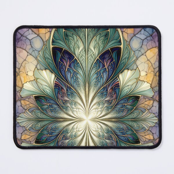 Item preview, Art Nouveau Stained Glass Floral Mandala designed and sold by Frackxion.