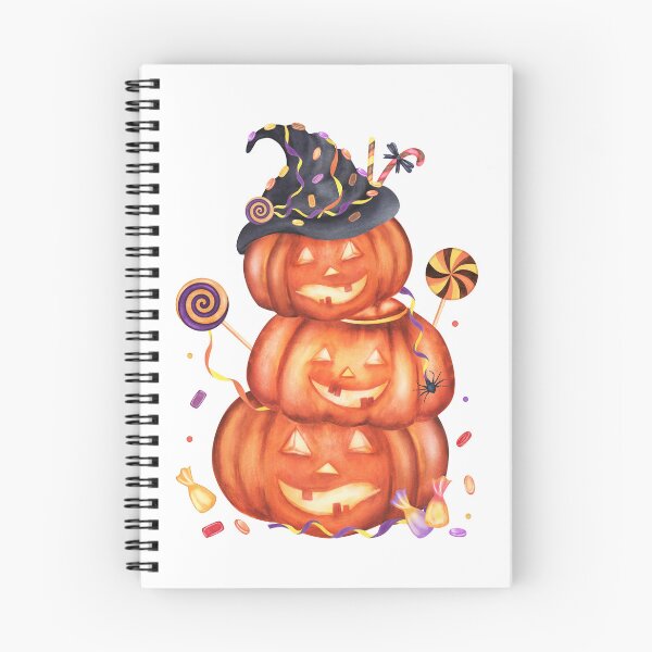 Item preview, Watercolor Pumpkin Snowman with Witch Hat and Sweets designed and sold by ElenaValeto.