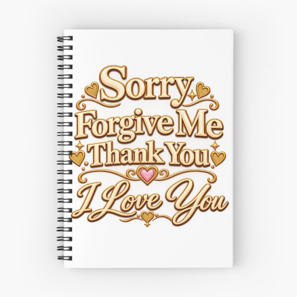 Item preview, Sorry Forgive Me Thank You I Love You – Romantic Typography designed and sold by Clavrox.