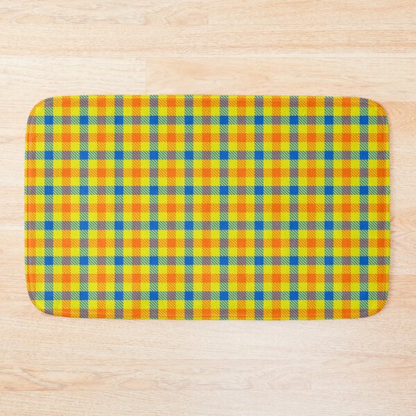 Item preview, Blue And Orange Gingham Check Yellow  designed and sold by PatternTitan.
