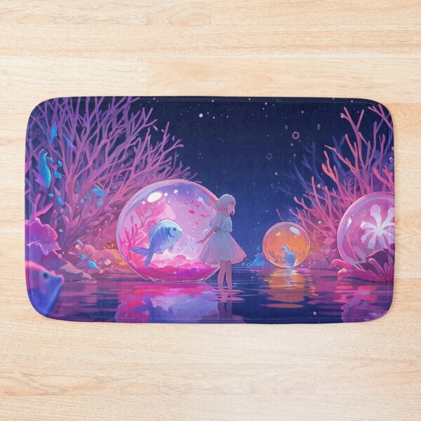 Item preview, Anime Girl in Glowing Underwater Water Bubble World Artwork designed and sold by BLUESKY11a.