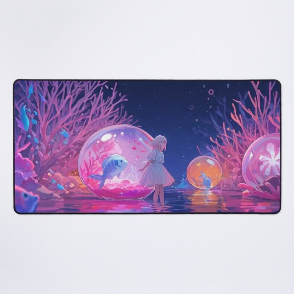 Item preview, Anime Girl in Glowing Underwater Water Bubble World Artwork designed and sold by BLUESKY11a.