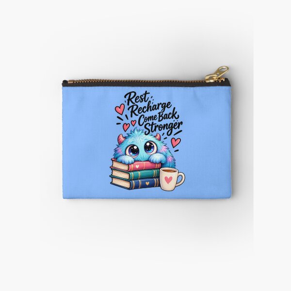 Item preview, Rest Recharge Come Back Stronger _ Cute Blue Monster Book Lover  designed and sold by Nunaprettyshop.