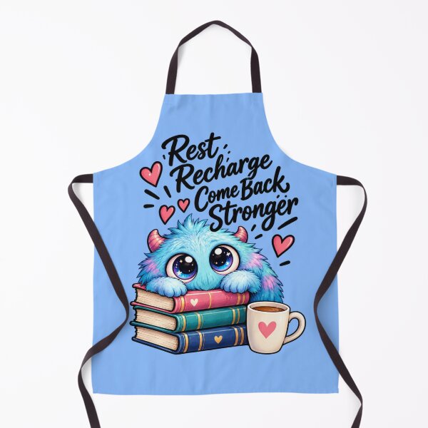 Item preview, Rest Recharge Come Back Stronger _ Cute Blue Monster Book Lover  designed and sold by Nunaprettyshop.