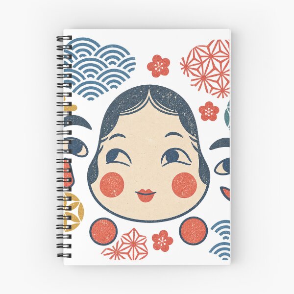 Item preview, Retro Japanese Fukuwarai Face – Vintage Japanese Folk Art & Traditional Pattern Design designed and sold by アミヤジャ.