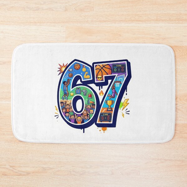 Item preview, 67 Basketball Pixel Art Meme - Gen Alpha Emoji Sports Streetwear designed and sold by MK-WOOD.