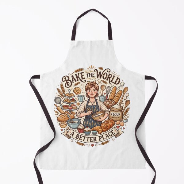 Item preview, Bake the World a Better Place – Vintage Bakery Baker Shirt designed and sold by PixelStyle Studio.
