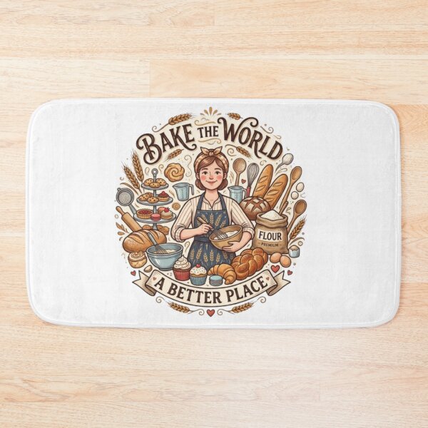 Item preview, Bake the World a Better Place – Vintage Bakery Baker Shirt designed and sold by PixelStyle Studio.