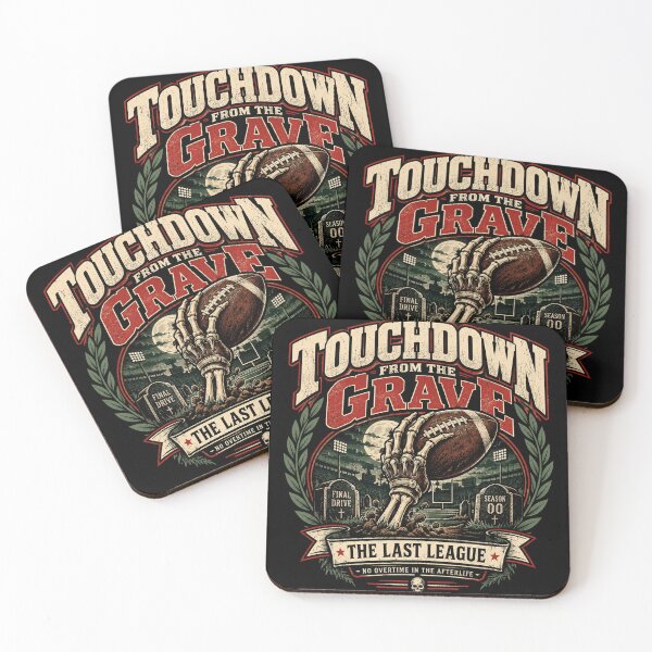 Item preview, Touchdown From The Grave – Vintage Skeleton Football Graphic designed and sold by PhilllandArt.