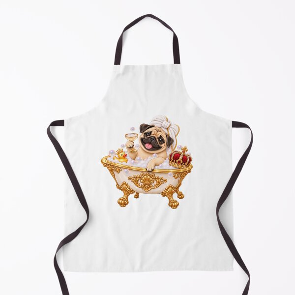 Item preview, Royal Pug in Luxury Bathtub designed and sold by ArtNova17.