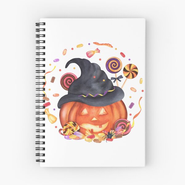Item preview, Watercolor Jack-o-Lantern in a Whirlwind of Sweets designed and sold by ElenaValeto.