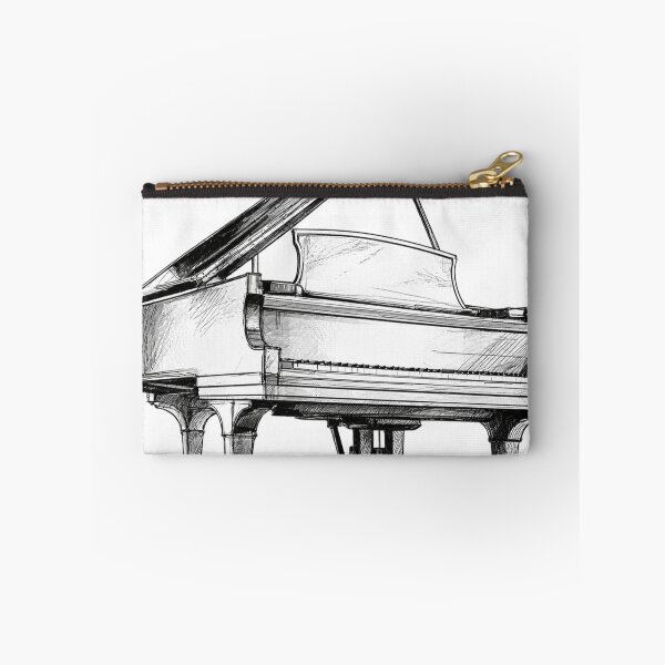 Item preview, Grand Piano Sketch Black & White Drawing designed and sold by QuiteLiterallyX.