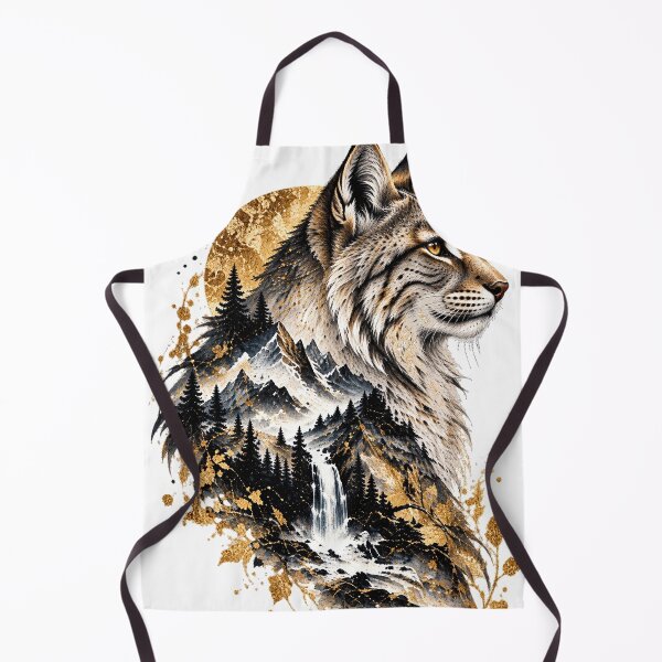 Item preview, Lynx Above the Waterfall | Lynx Mountain Waterfall Art designed and sold by Norvian.