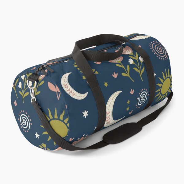 Item preview, Mystic Moons and Suns with Wildflowers in Night Blue designed and sold by Pattique.