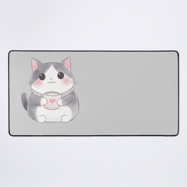 Item preview, Kawaii Cat With Coffee Cute Aesthetic Pastel Kitten designed and sold by NadinArtStudio.