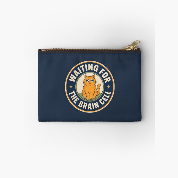 Item preview, Waiting For The Brain Cell Orange Cat Badge designed and sold by DripCultureLab.