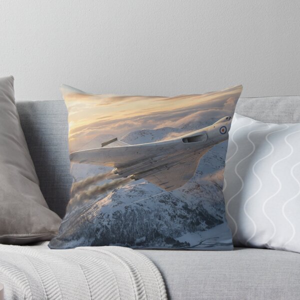 Item preview, RAF Vulcan Sunrise Mountains Illustration designed and sold by Airpower Art.