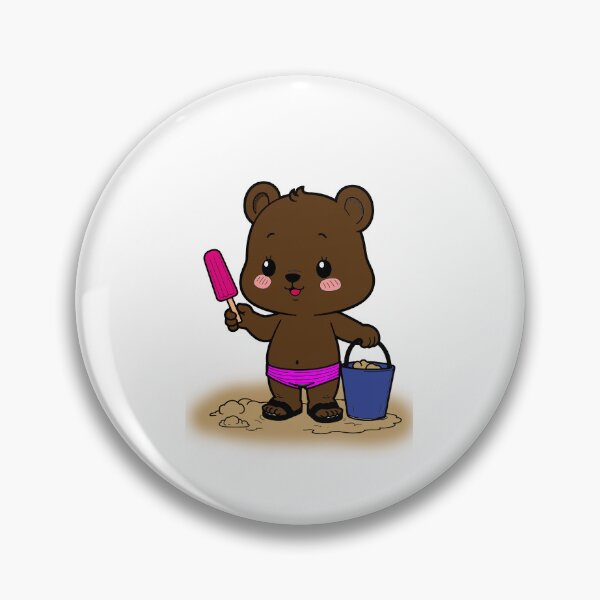 Item preview, Cute Little Bear at the Beach with and Sand Bucket designed and sold by yornimaalfana15.