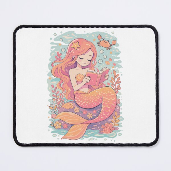 Item preview, Sweet mermaid reads book | Bookworm designed and sold by Pineapple-Tree.