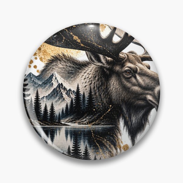 Item preview, Moose at the Northern Lake | Moose Mountain Lake Art designed and sold by Norvian.