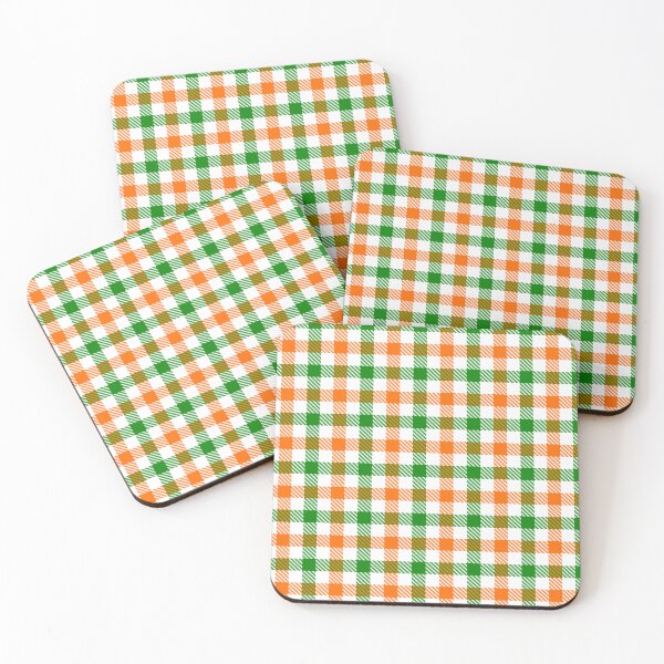 Item preview, Green And Orange Gingham Check White  designed and sold by PatternTitan.