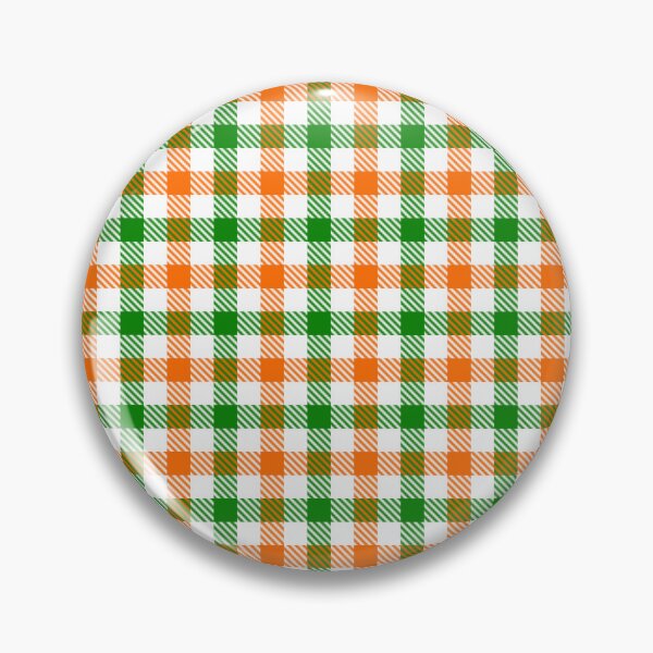 Item preview, Green And Orange Gingham Check White  designed and sold by PatternTitan.
