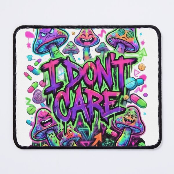 Item preview, I Don’t Care Psychedelic Mushroom Graffiti designed and sold by Graphqueen.