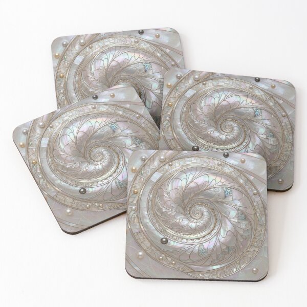 Item preview, Elegant Ivory Maori Koru Spiral Pearl Gold Lace Art designed and sold by GrinGalore.
