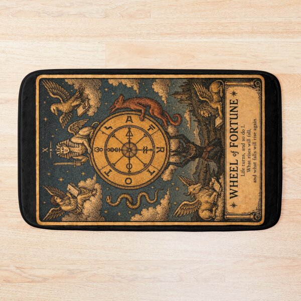 Item preview, Wheel of Fortune Tarot Card - Vintage Mystical Divination Art designed and sold by ArcanaAbsolute.