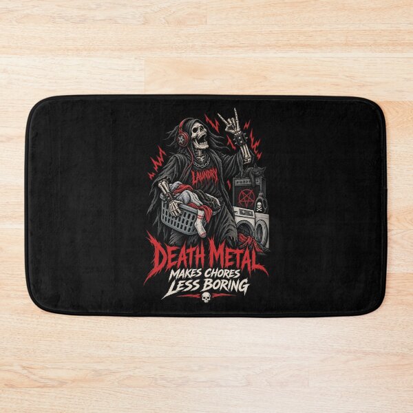 Item preview, Death Metal Makes Chores Less Boring – Skull Laundry Humor designed and sold by SidTastic .