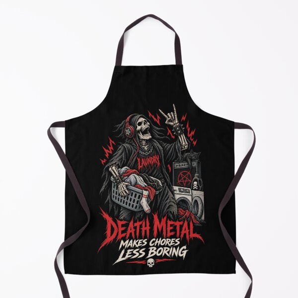 Item preview, Death Metal Makes Chores Less Boring – Skull Laundry Humor designed and sold by SidTastic .