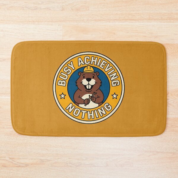 Item preview, Busy Achieving Nothing Sarcastic Beaver Retro Badge designed and sold by DripCultureLab.