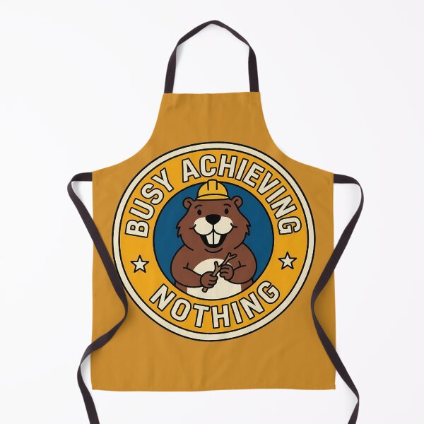 Item preview, Busy Achieving Nothing Sarcastic Beaver Retro Badge designed and sold by DripCultureLab.