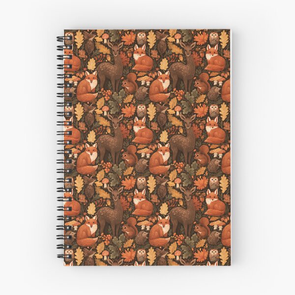 Item preview, Autumn Forest Animals Woodland Pattern designed and sold by NicolasGlowArt.