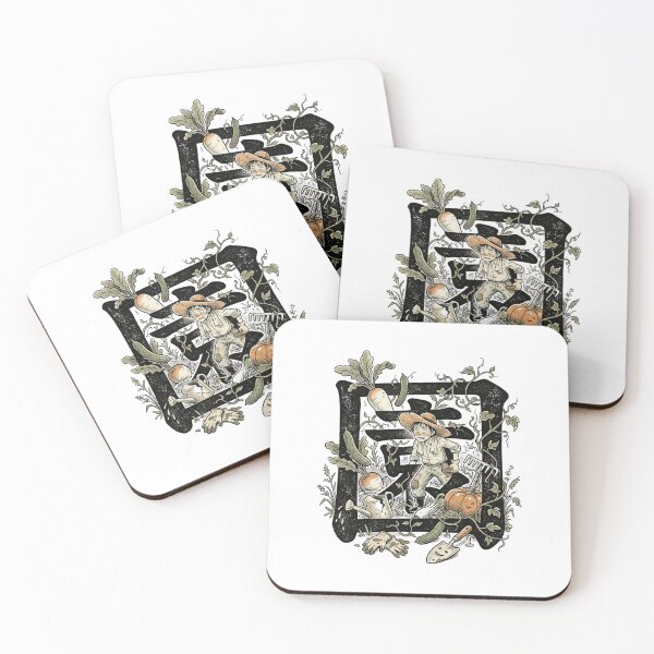 Item preview, Japanese Kanji Farming Cottagecore Vegetable Gardener Art designed and sold by mood-draftsman.