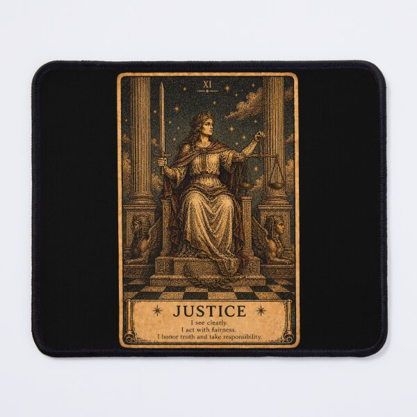 Item preview, Justice Tarot Card - Mystical Divination Wisdom Tarot Illustration designed and sold by ArcanaAbsolute.