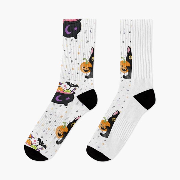 Item preview, Cute Spooky Black Cat and Pumpkin Halloween Pattern designed and sold by Tee-Pulse.