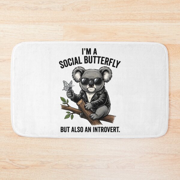 Item preview, Cool Koala Social Butterfly Introvert Funny Quote designed and sold by Pyt27.