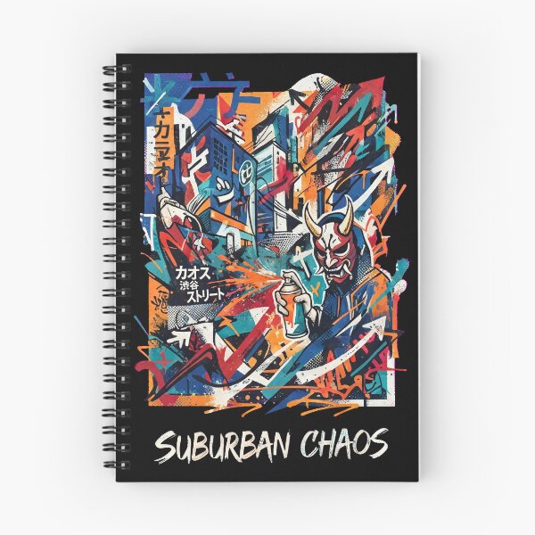 Item preview, Suburban Chaos Japanese Streetwear Oni Mask Graffiti Art designed and sold by Vibe-Vary.
