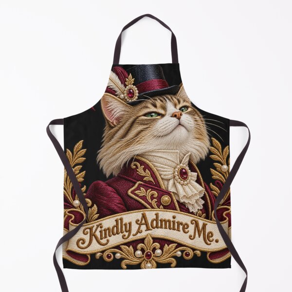 Item preview, Edwardian Cat Embroidery – Kindly Admire Me Aristocratic Victorian Feline designed and sold by Emoji Emblems.