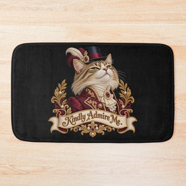 Item preview, Edwardian Cat Embroidery – Kindly Admire Me Aristocratic Victorian Feline designed and sold by Emoji Emblems.
