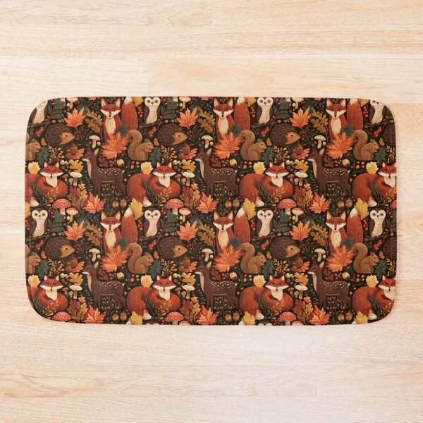 Item preview, Whimsical Autumn Forest Animals Pattern designed and sold by NicolasGlowArt.